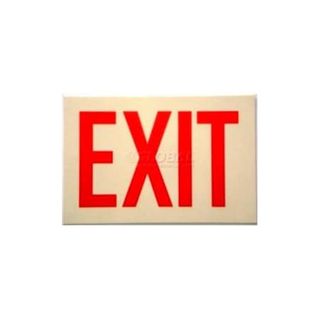 American Permalight Photoluminescent Sign With Exit In Reflective Red, Rigid PVC, Non-Adhesive 600100